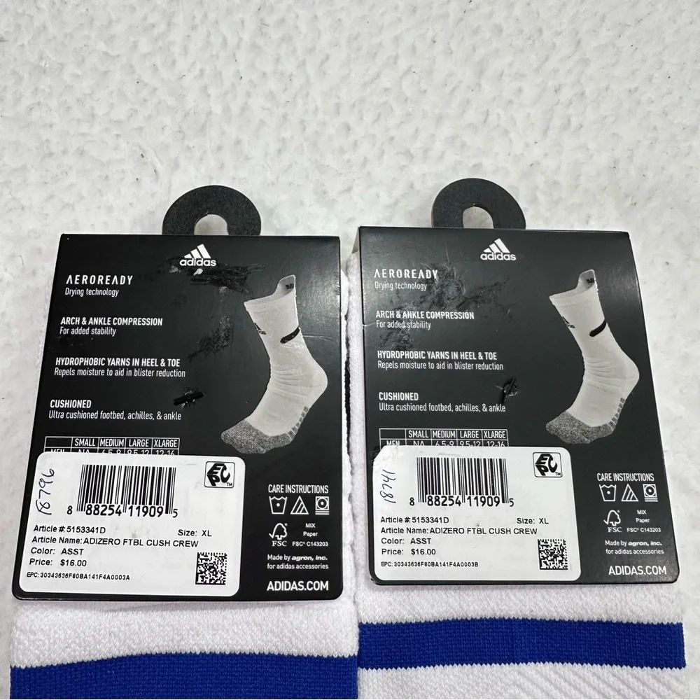 White Adidas Adizero Socks XL